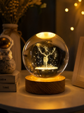 Enchanted Crystal Deer Lamp – 3D Engraved Crystal Ball Night Light