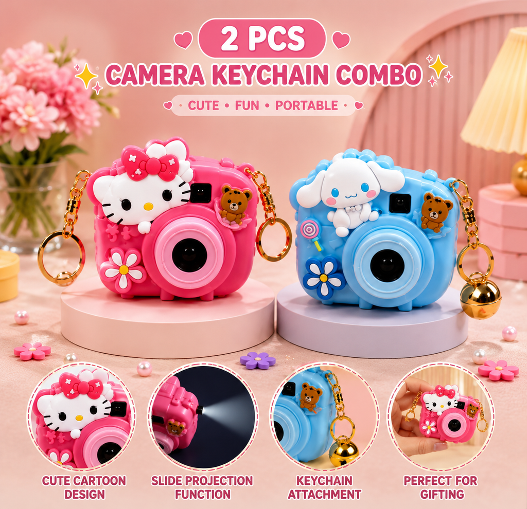 Cute Cartoon Camera Projector Keychain