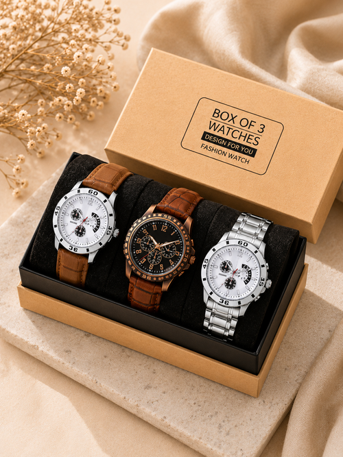 Analog Wrist Watch for Men (Pack Of 3)