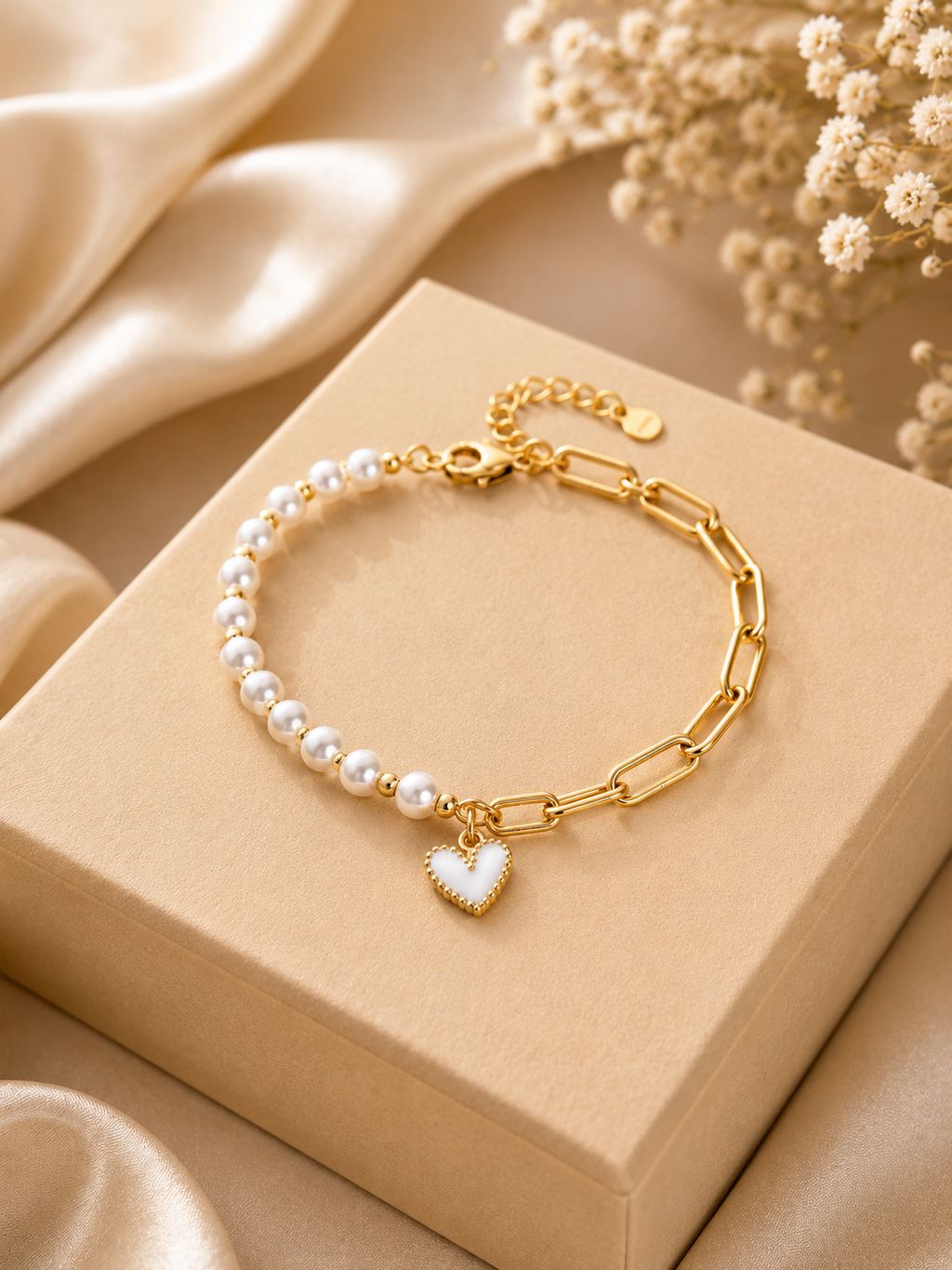 Pearl Chain Wrist Bracelet for Women