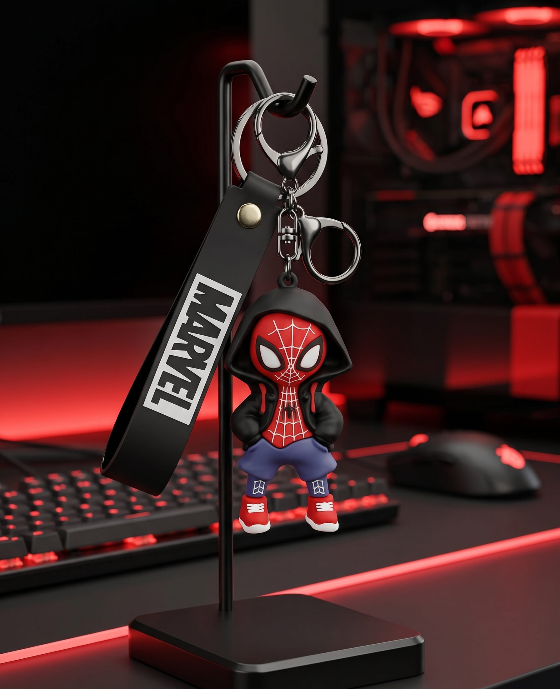 Spider-Man Hooded Cartoon Keychain