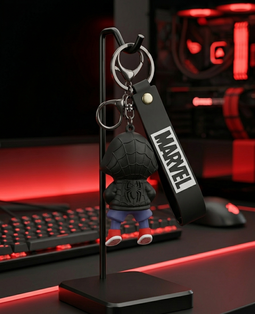 Spider-Man Hooded Cartoon Keychain