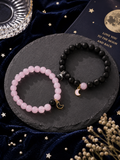 Magnet Heart Moon Bracelet for Couples (Pink and Black)